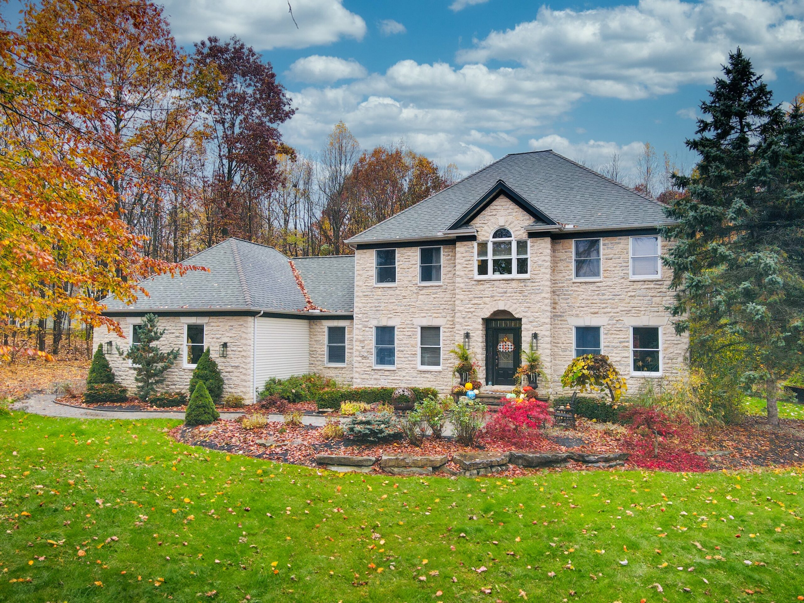 fall home exterior with great curb appeal